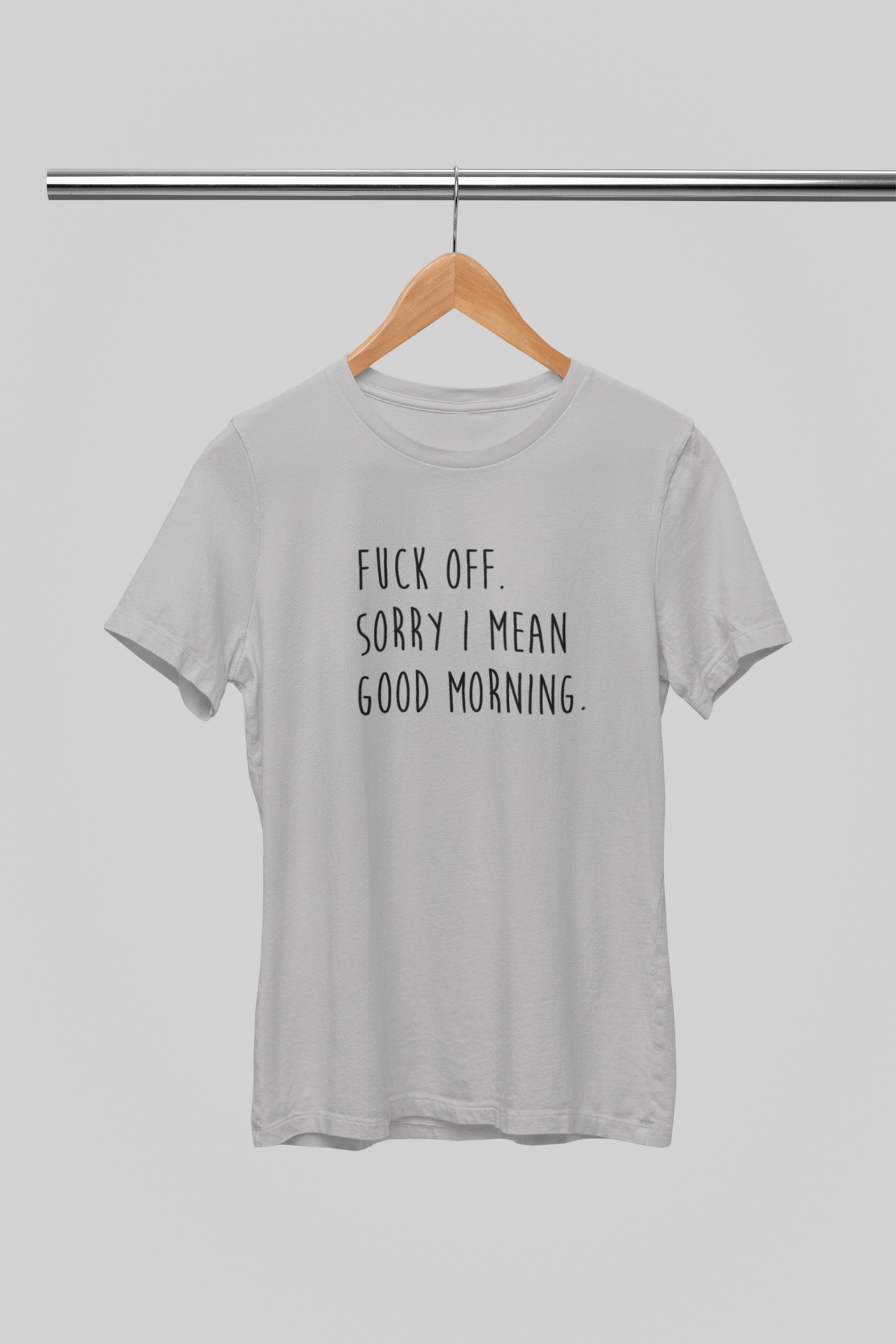 Pilki UNISEX marškinėliai "Fuck off"