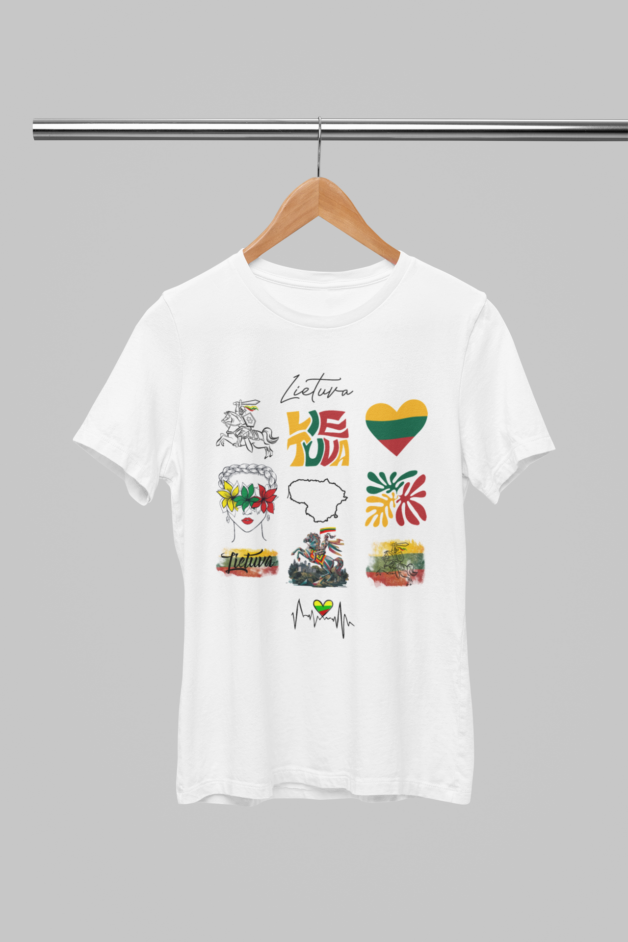Balti unisex marškinėliai "Lietuvos topai"