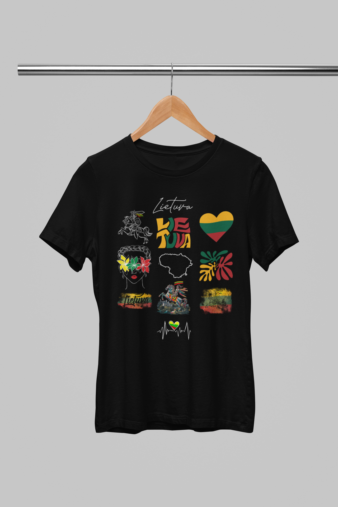 Juodi unisex marškinėliai "Lietuvos topai"