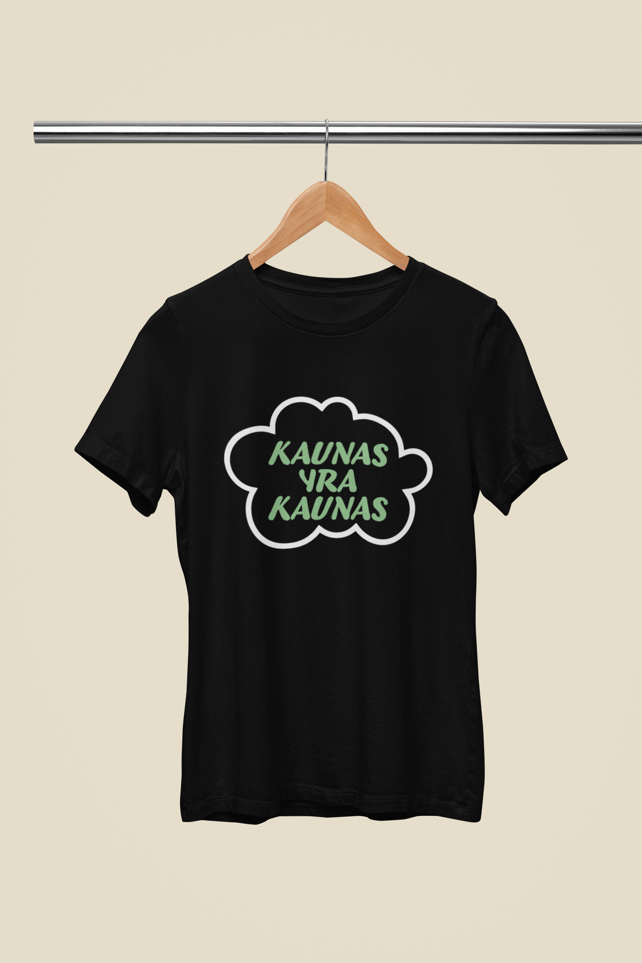 Juodi UNISEX marškinėliai "Kaunas yra Kaunas"