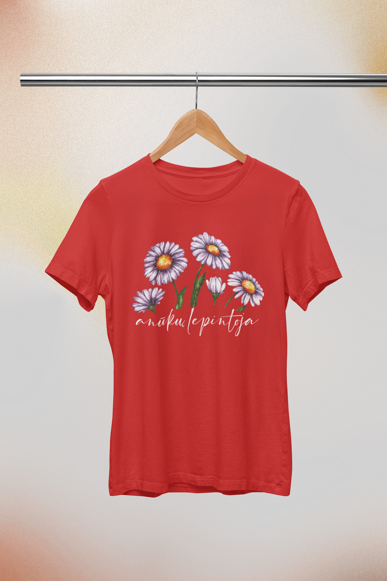 Raudonos spalvos unisex marškinėliai "Anūkų lepintoja“