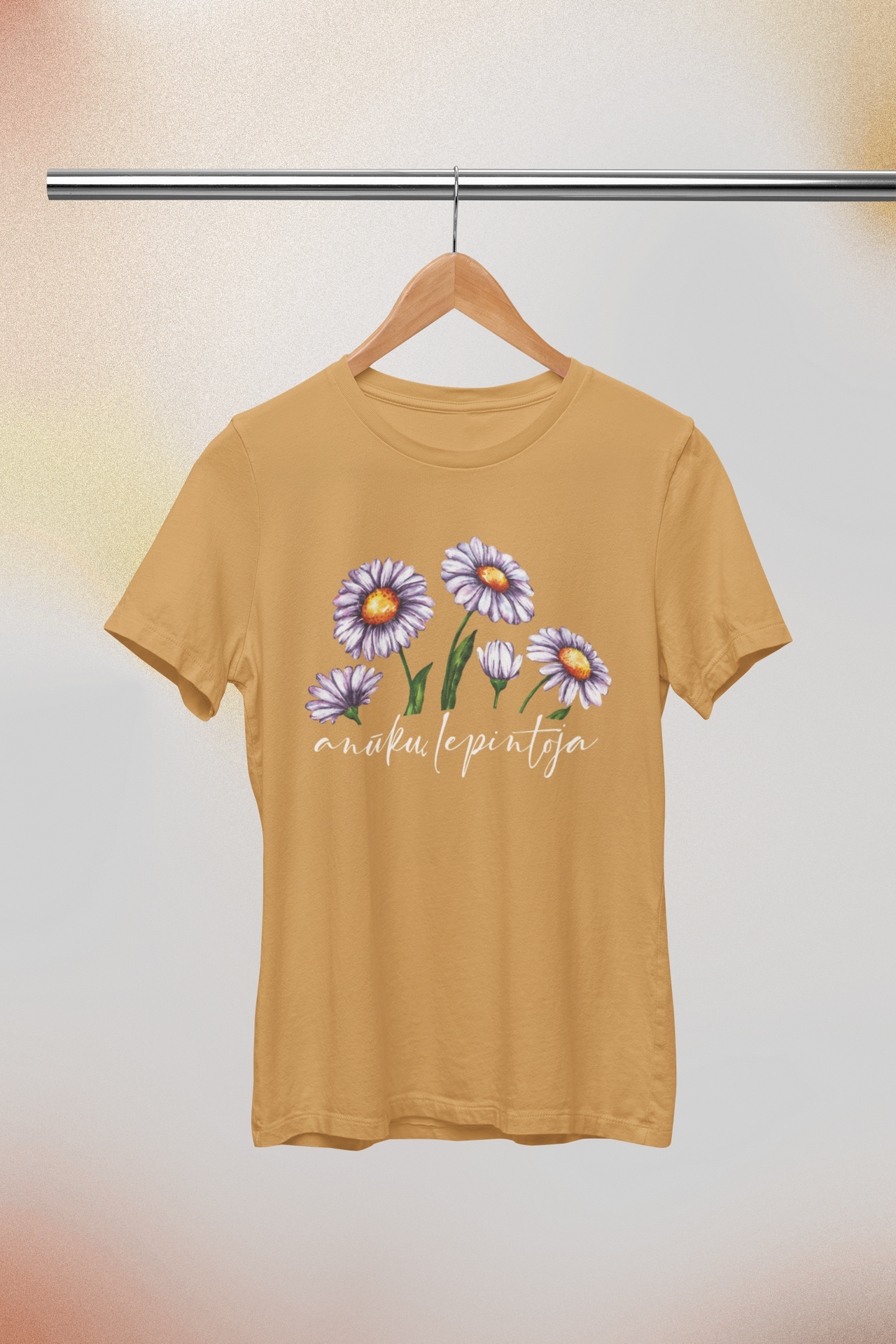 Smėlinės spalvos unisex marškinėliai "Anūkų lepintoja“