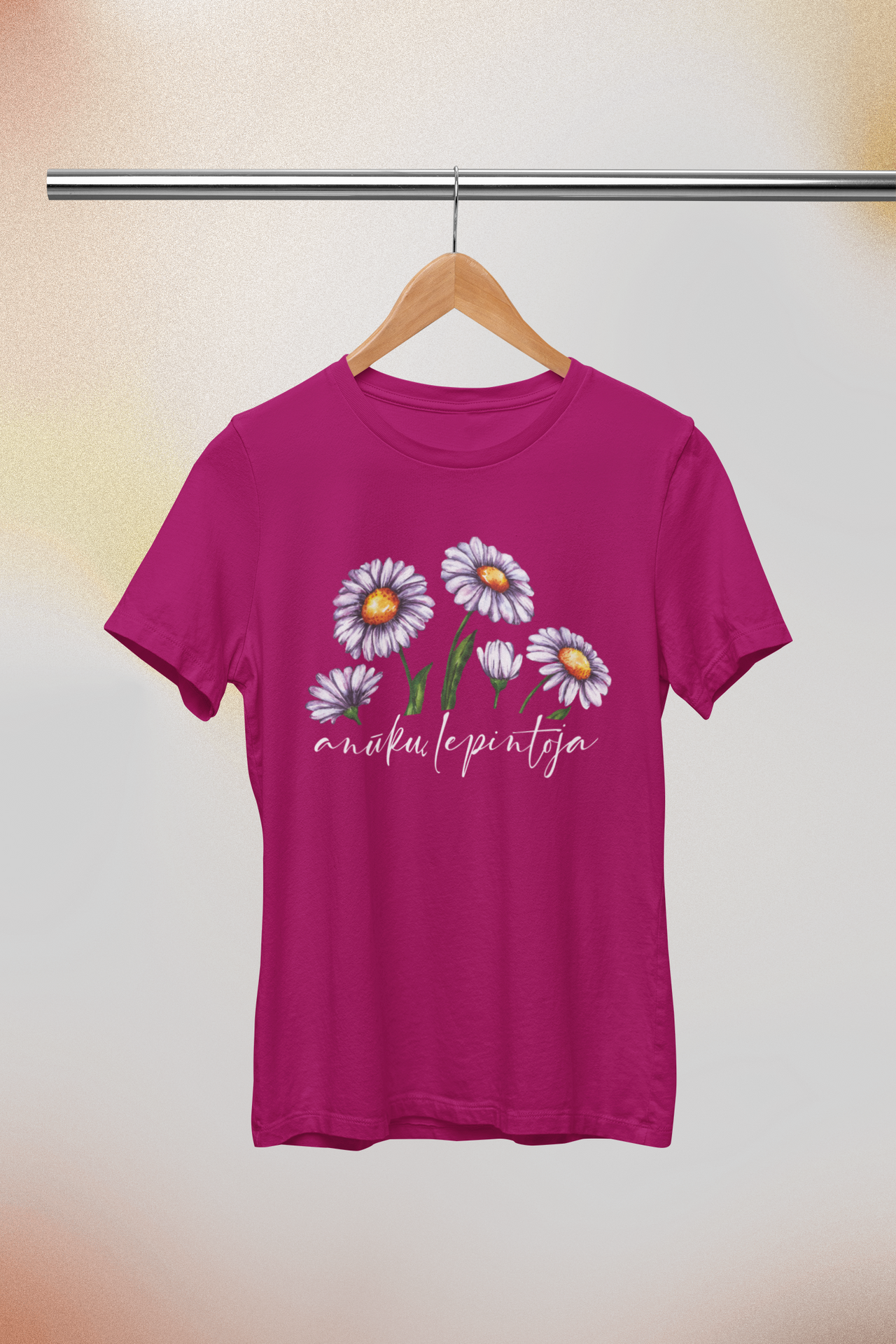 Tamsiai Rožinės (fuksijos spalvos) unisex marškinėliai "Anūkų lepintoja“