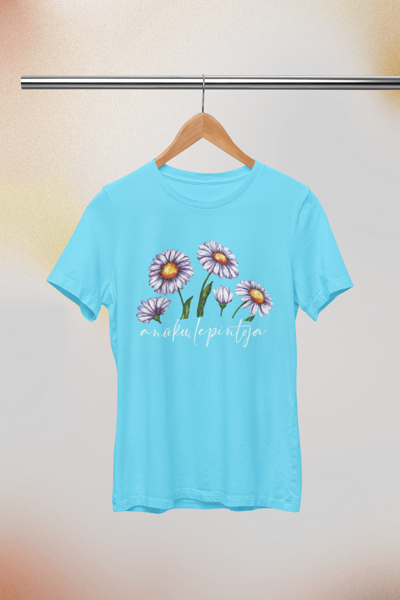 Lagūnos mėlynos spalvos unisex marškinėliai "Anūkų lepintoja“