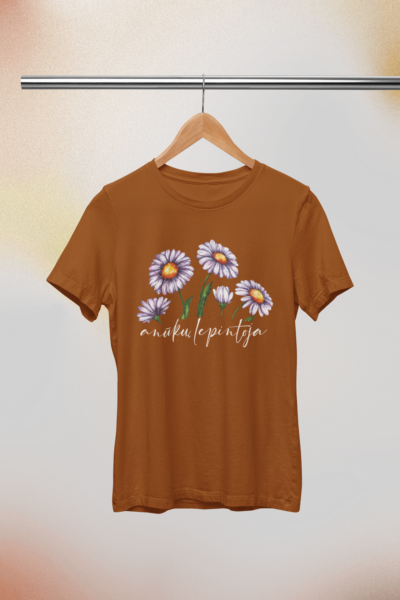 Žemės spalvos unisex marškinėliai "Anūkų lepintoja“