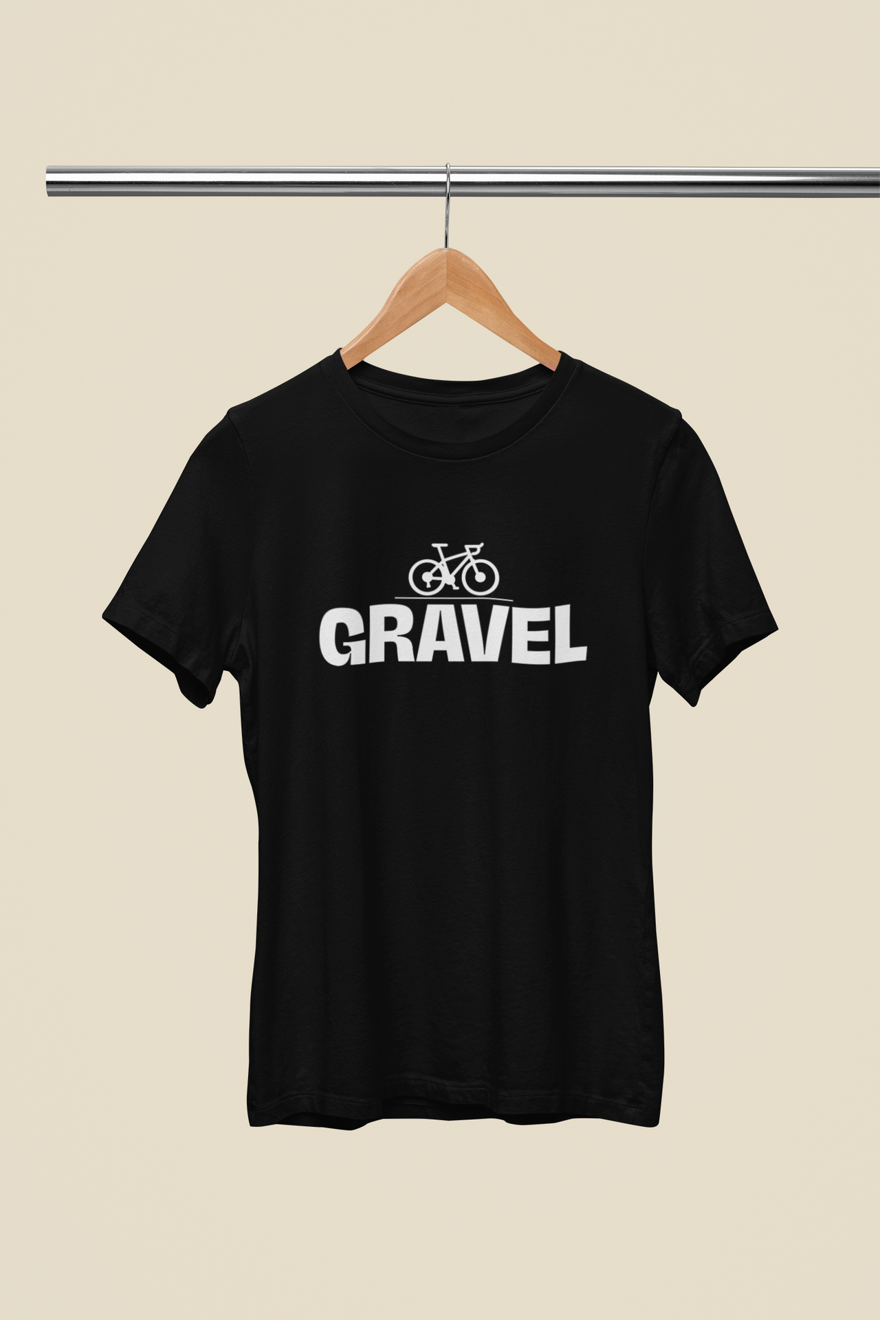 Juodi UNISEX marškinėliai dviratininkui "Gravel"
