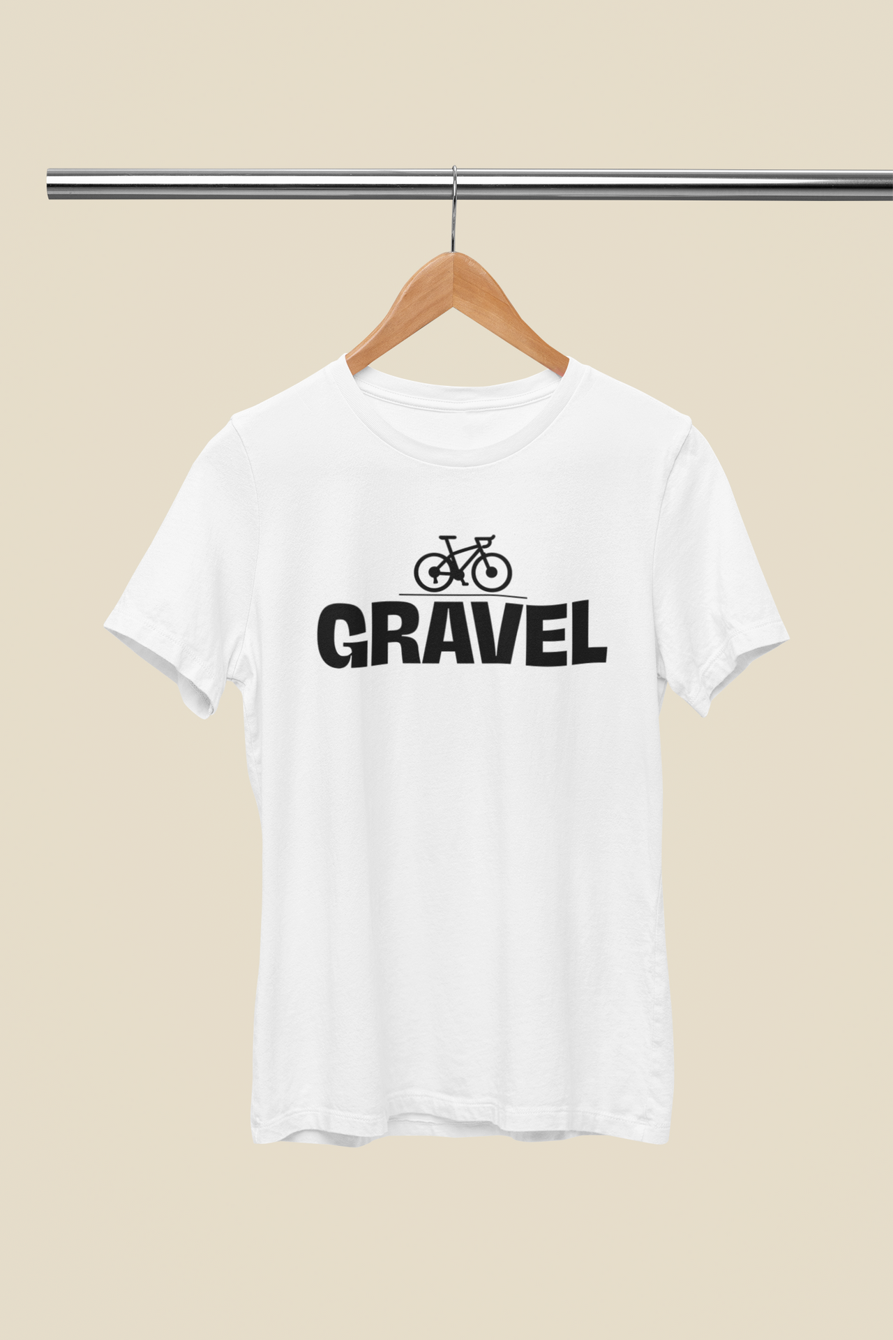 Balti UNISEX marškinėliai dviratininkui "Gravel"