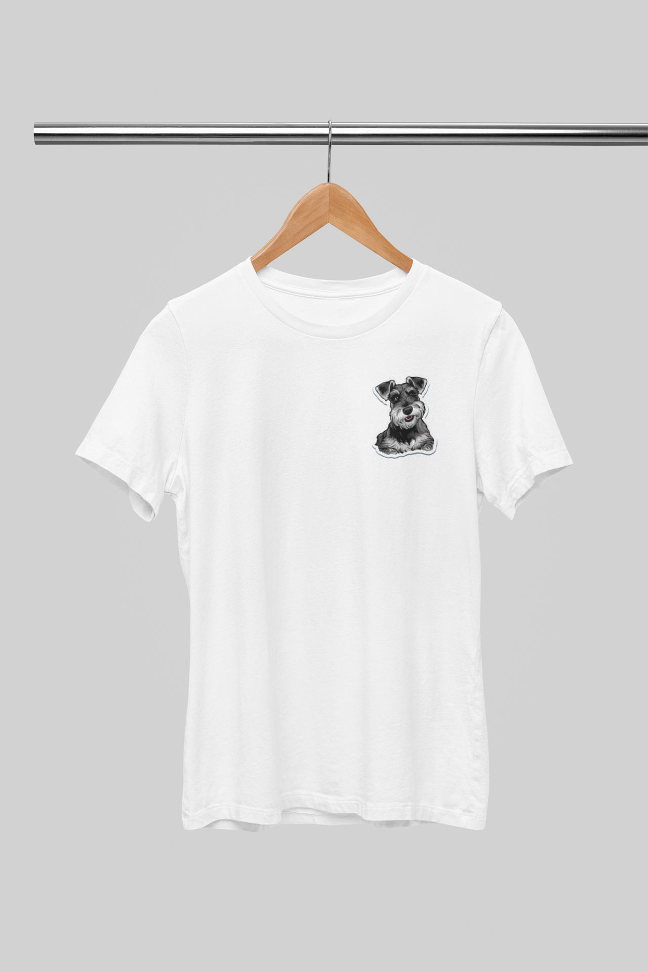 Balti UNISEX marškinėliai "Šnauceris"