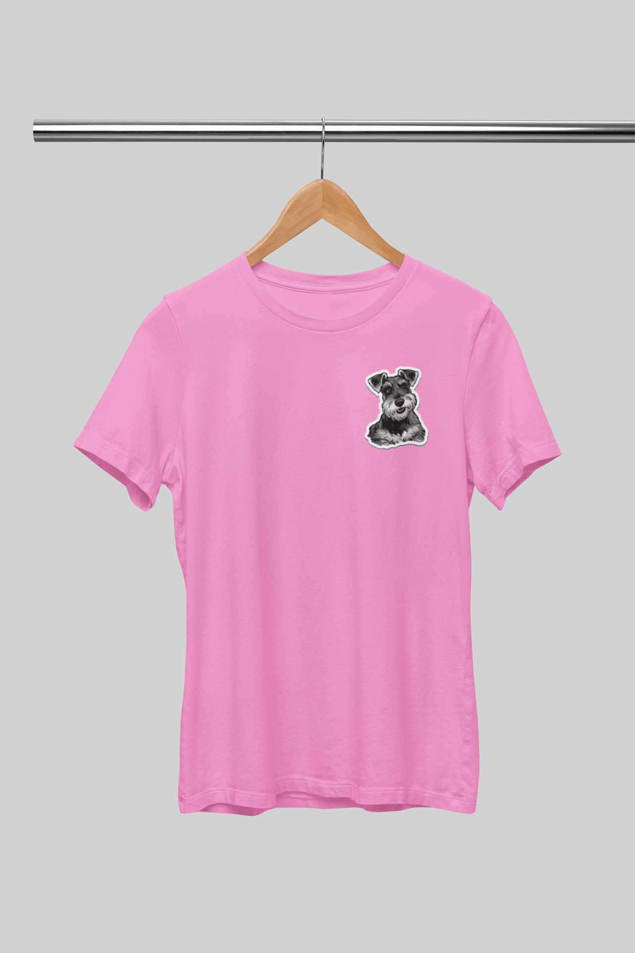 Rožiniai UNISEX marškinėliai "Šnauceris"