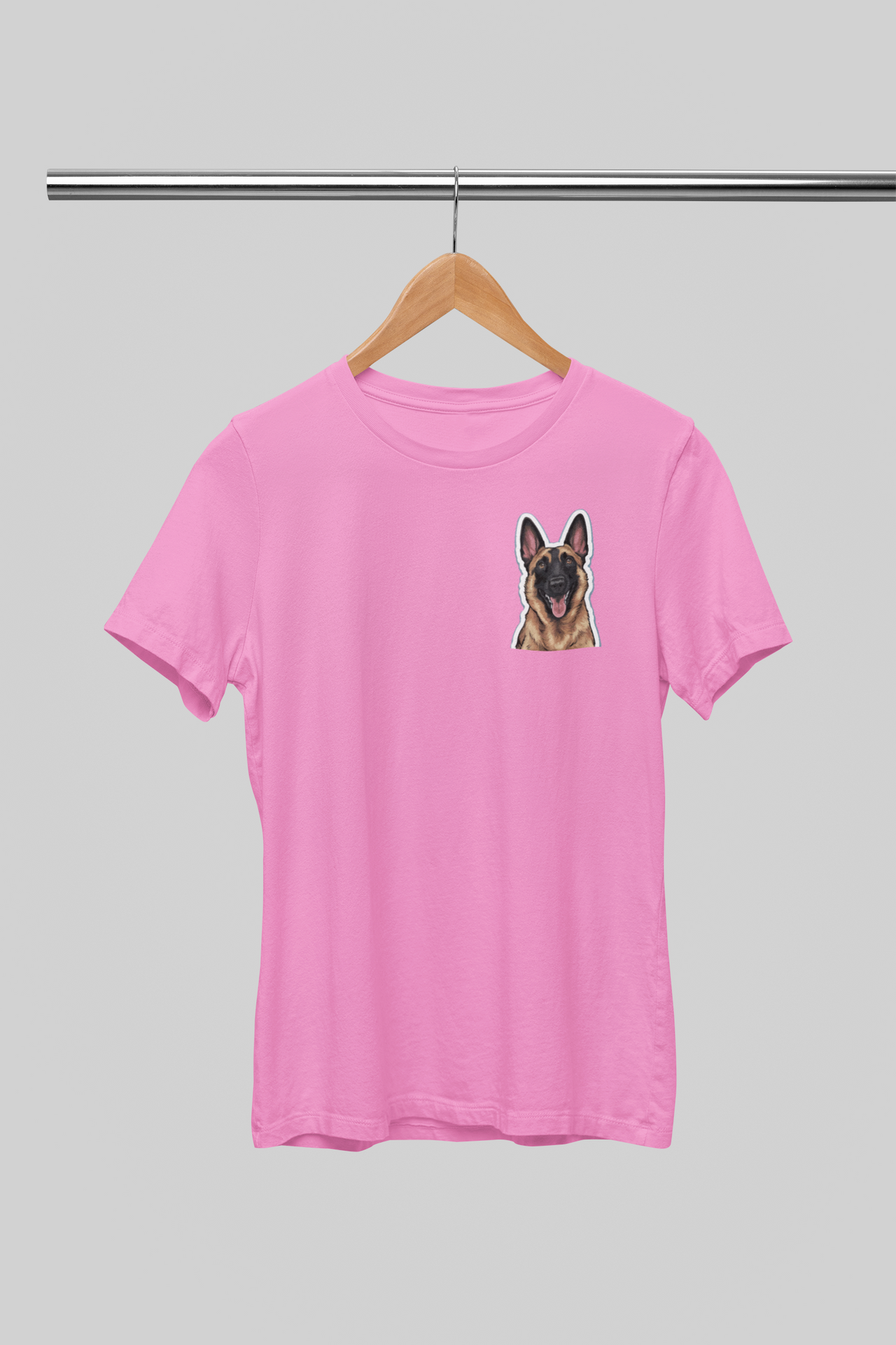 Rožiniai UNISEX marškinėliai "Belgų aviganis"