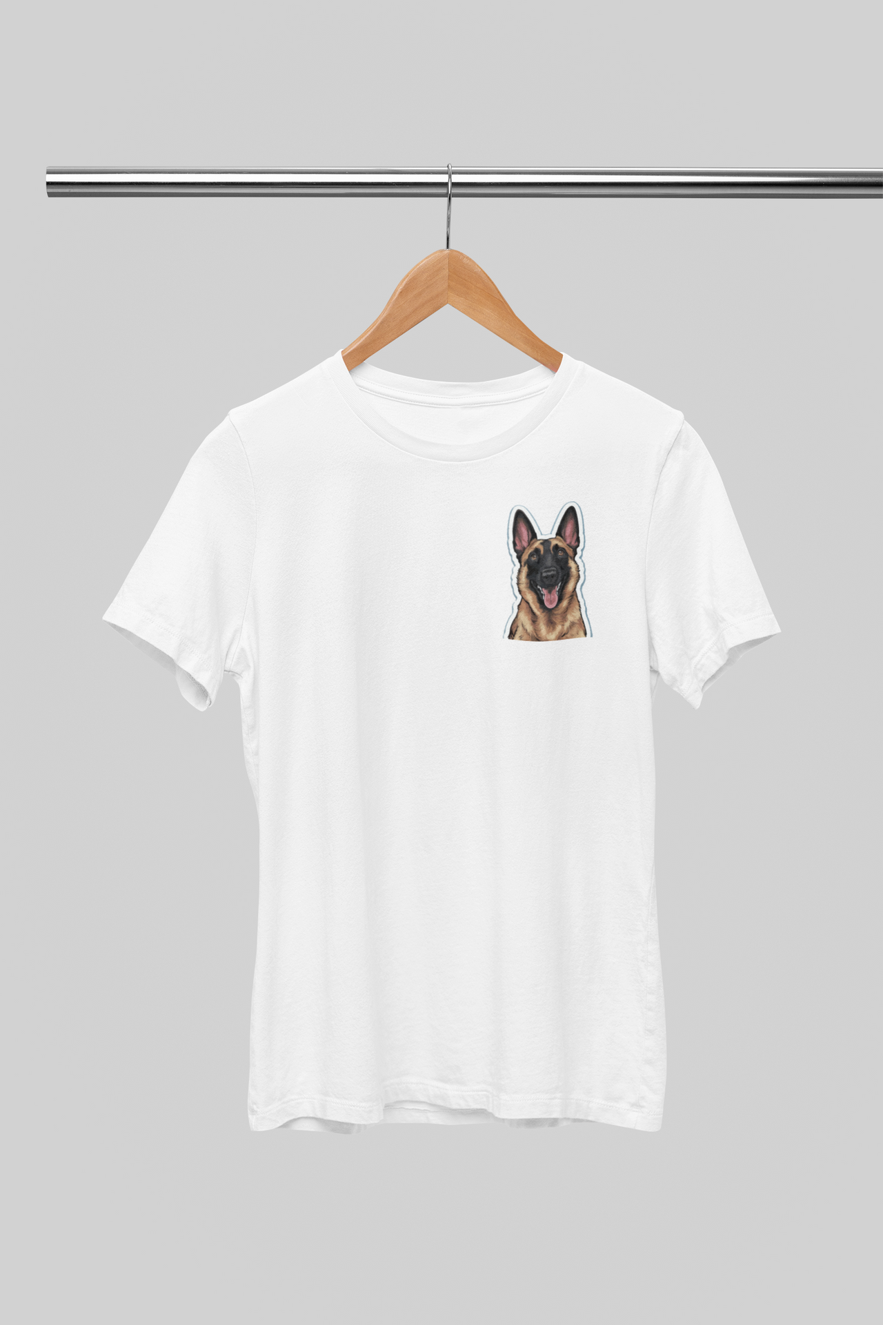 Balti UNISEX marškinėliai "Belgų aviganis"