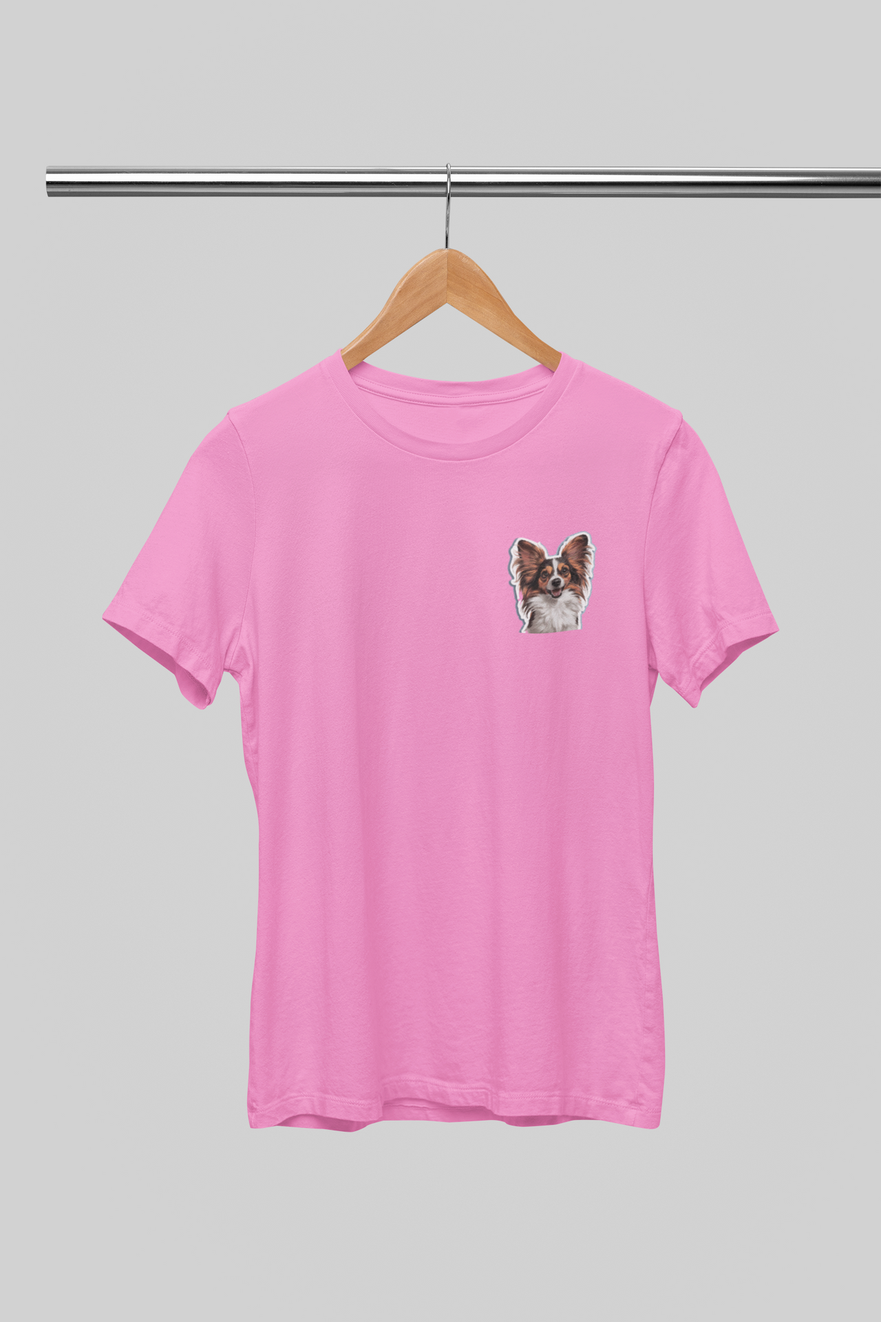 Rožiniai UNISEX marškinėliai "Papiljonas"