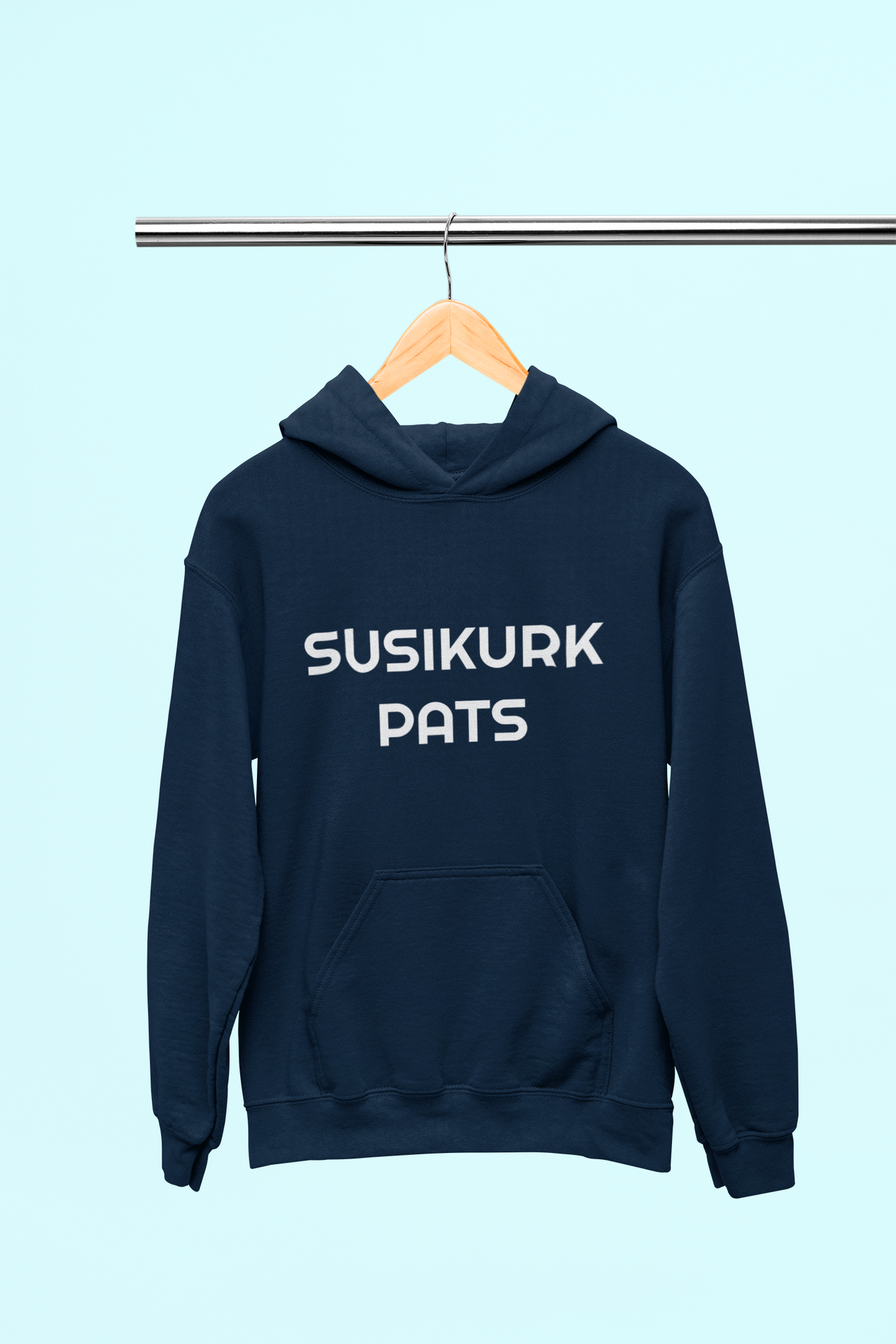Tamsiai mėlynas UNISEX džemperis su gobtuvu "Susikurk pats"