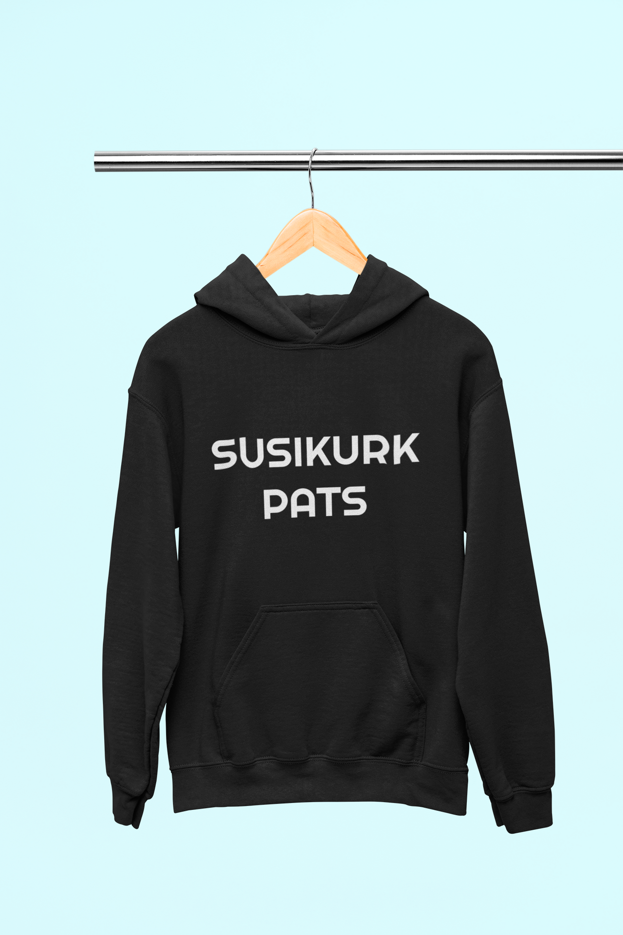 Juodas UNISEX džemperis su gobtuvu "Susikurk pats"
