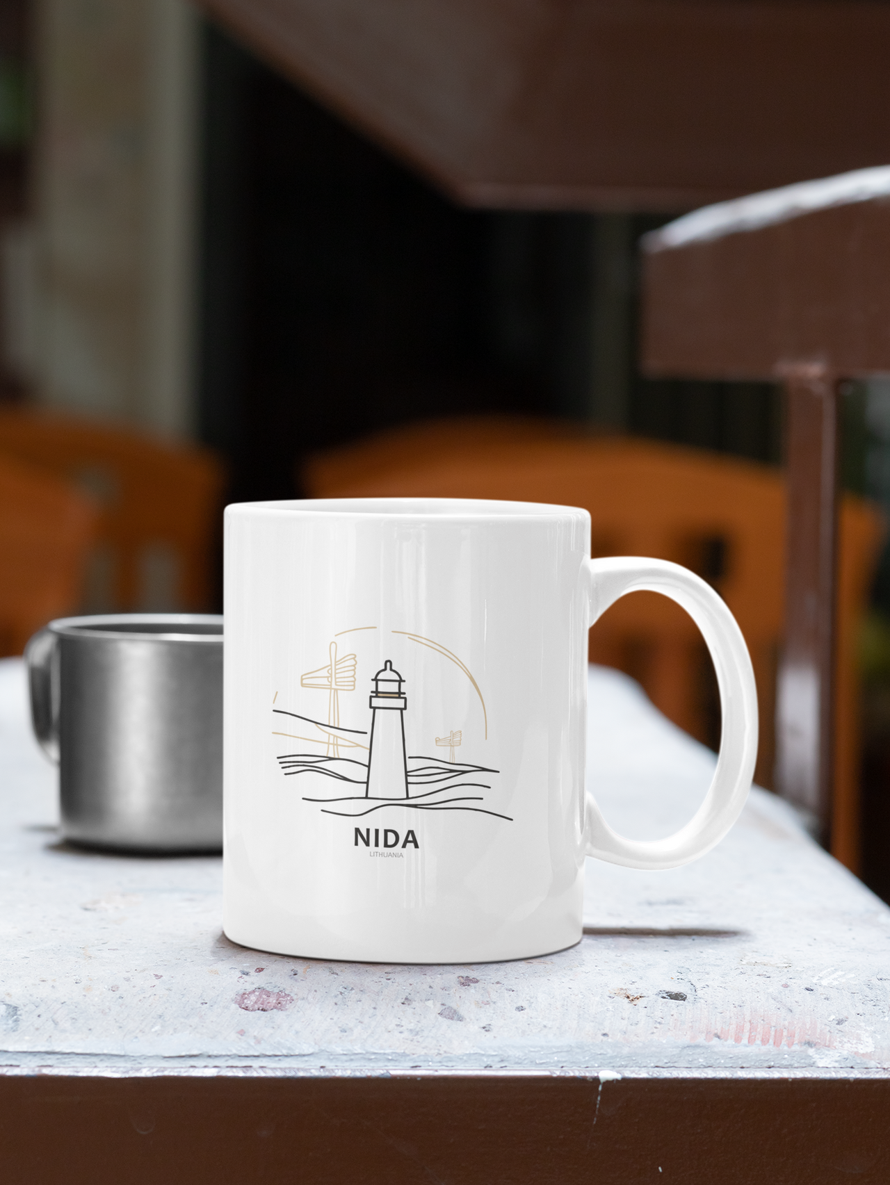 Puodelis su spauda "Nida. Švyturys"