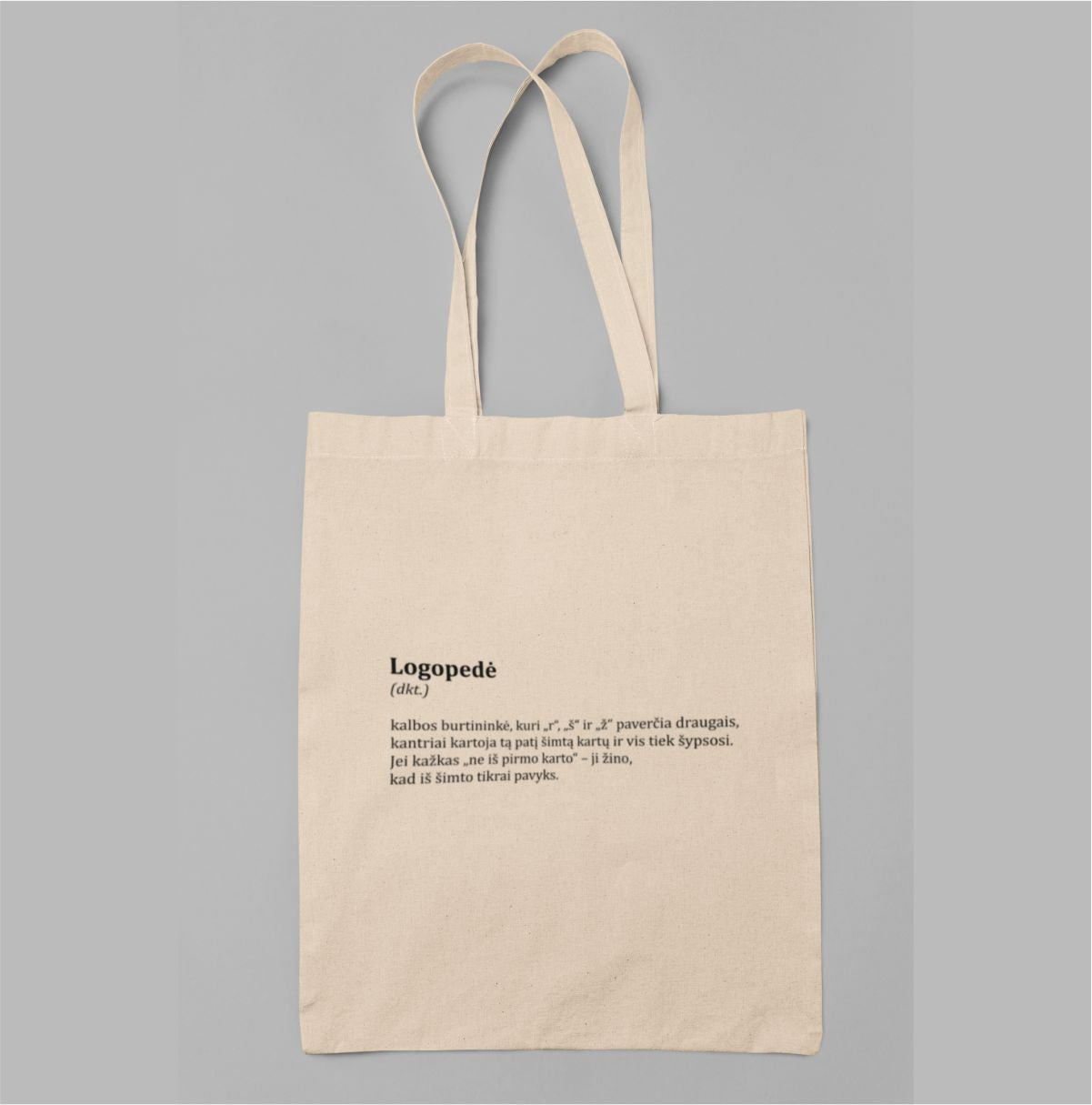 Pirkinių krepšys PREMIUM dvigubu dugnu "Logopedė"