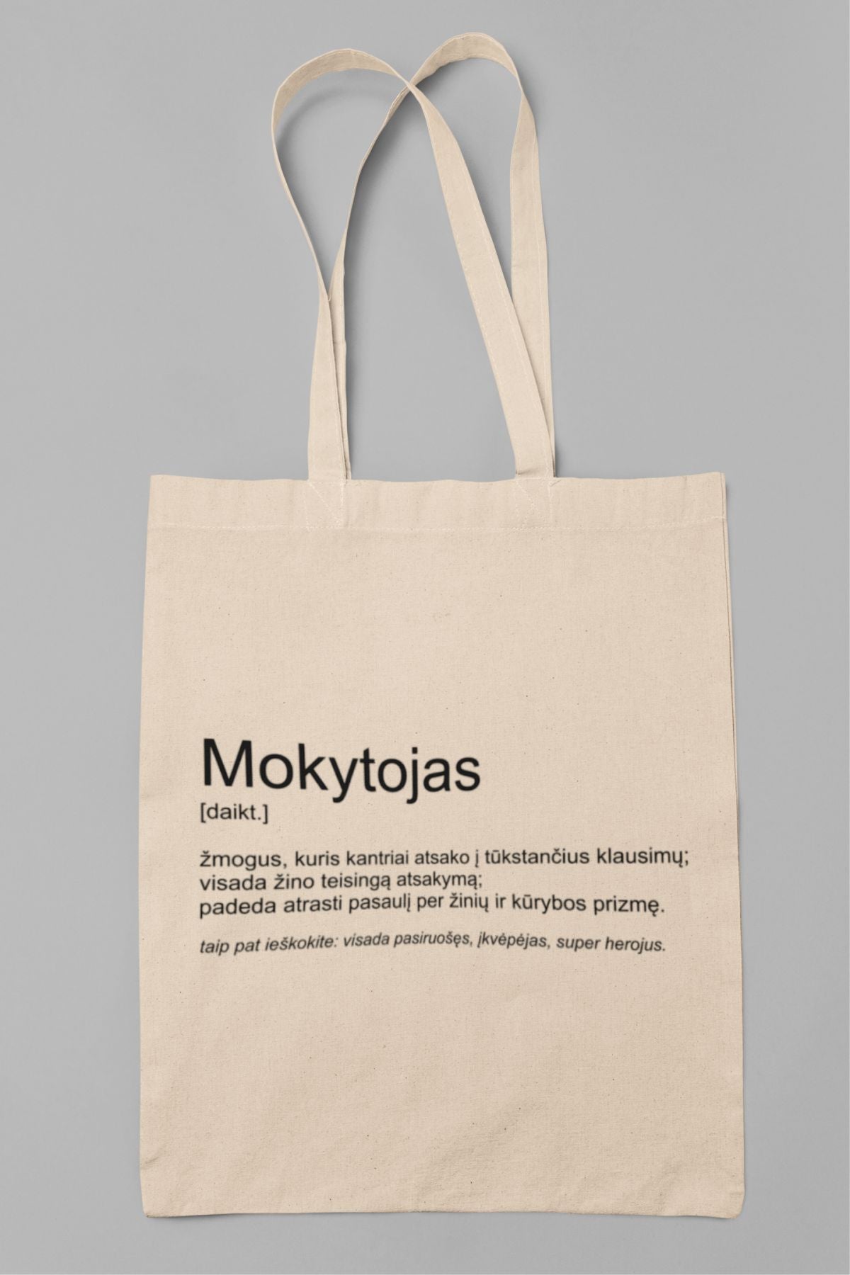 Pirkinių krepšys PREMIUM dvigubu dugnu "Mokytojas"
