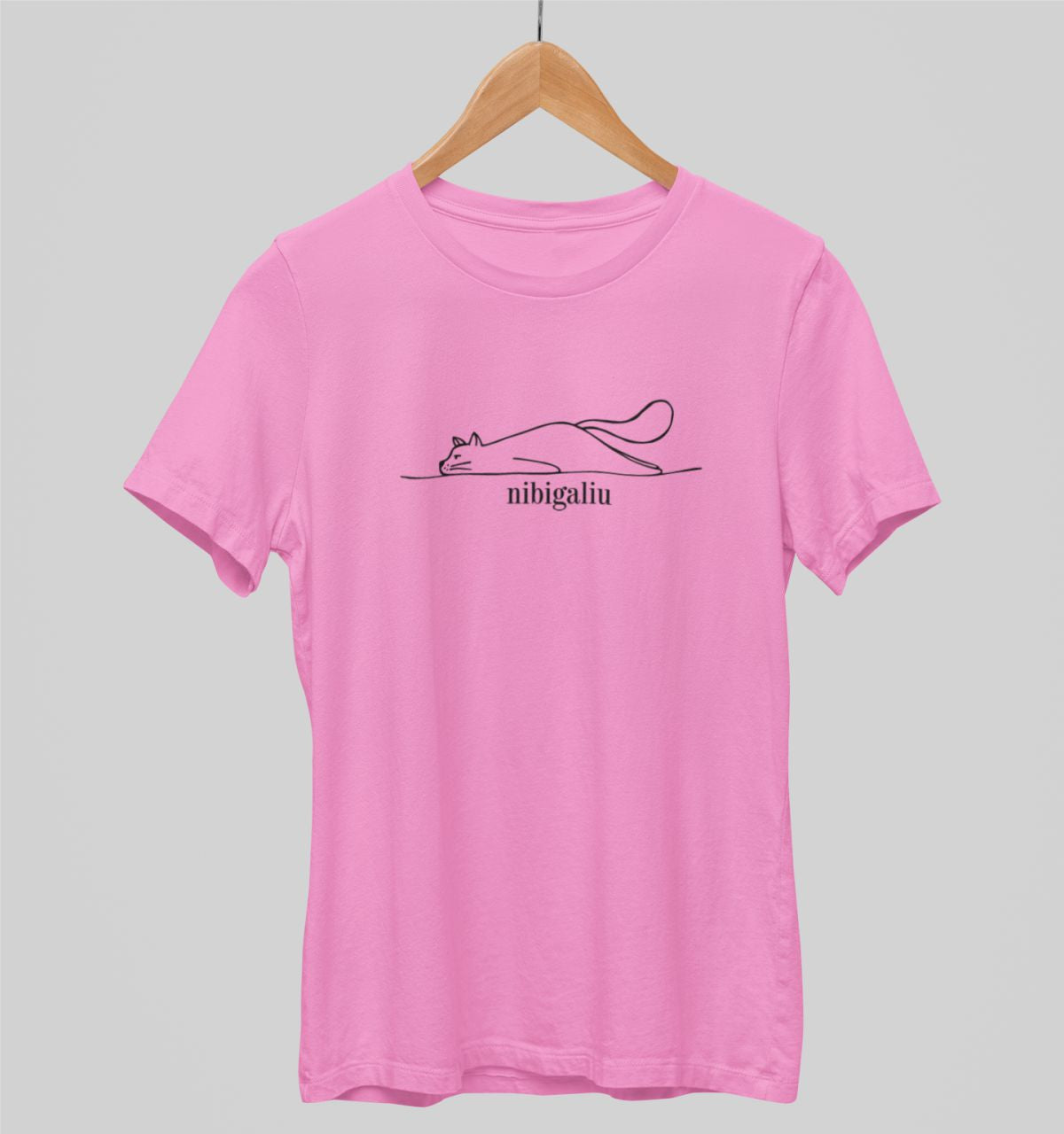 Rožiniai UNISEX marškinėliai "Nibigaliu"