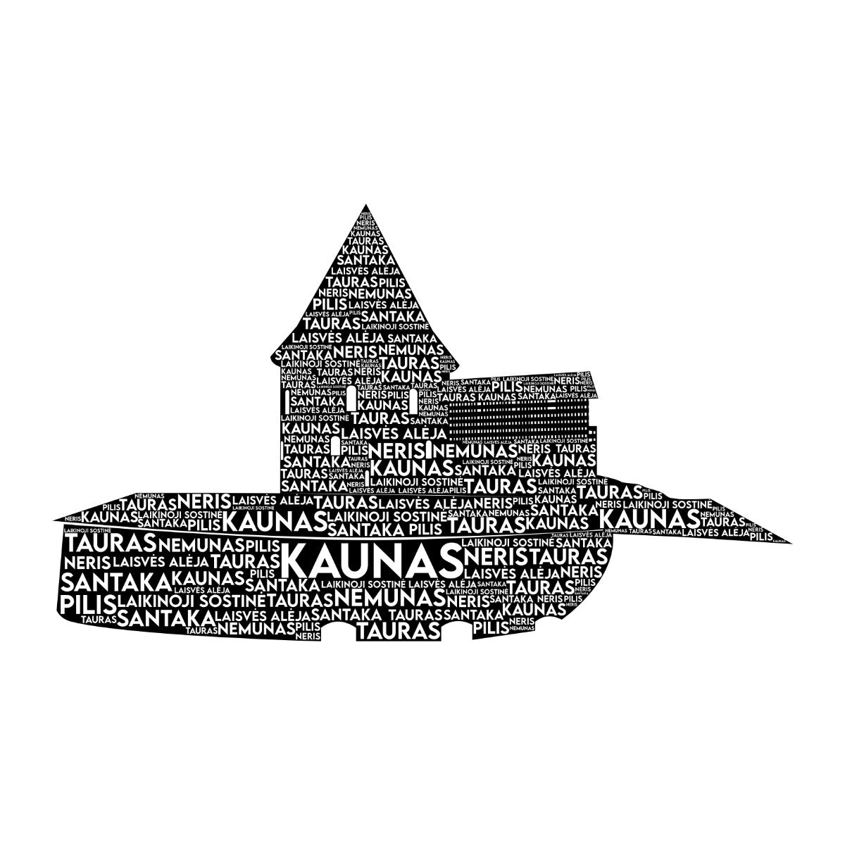 Baltas UNISEX džemperis be gobtuvo "Kauno frazės"