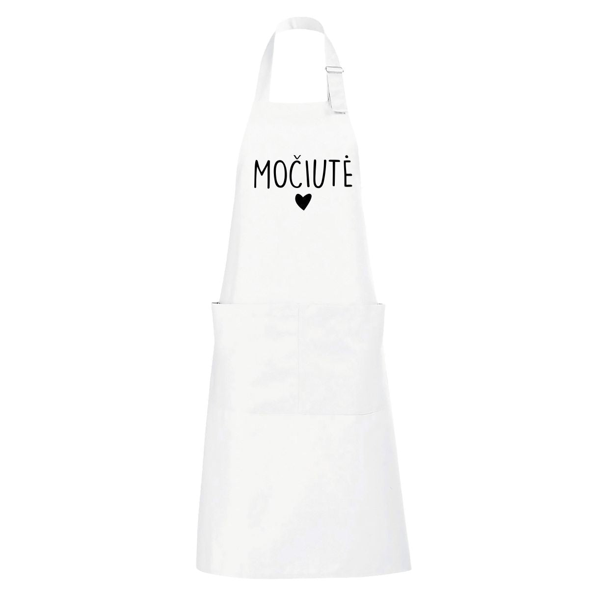 Balta ilga prijuostė "Močiutė su širdele"