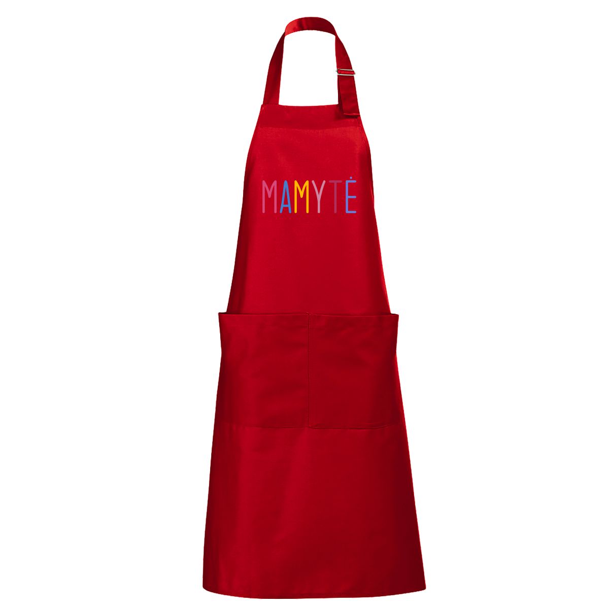 Raudona ilga prijuostė "Mamytė"