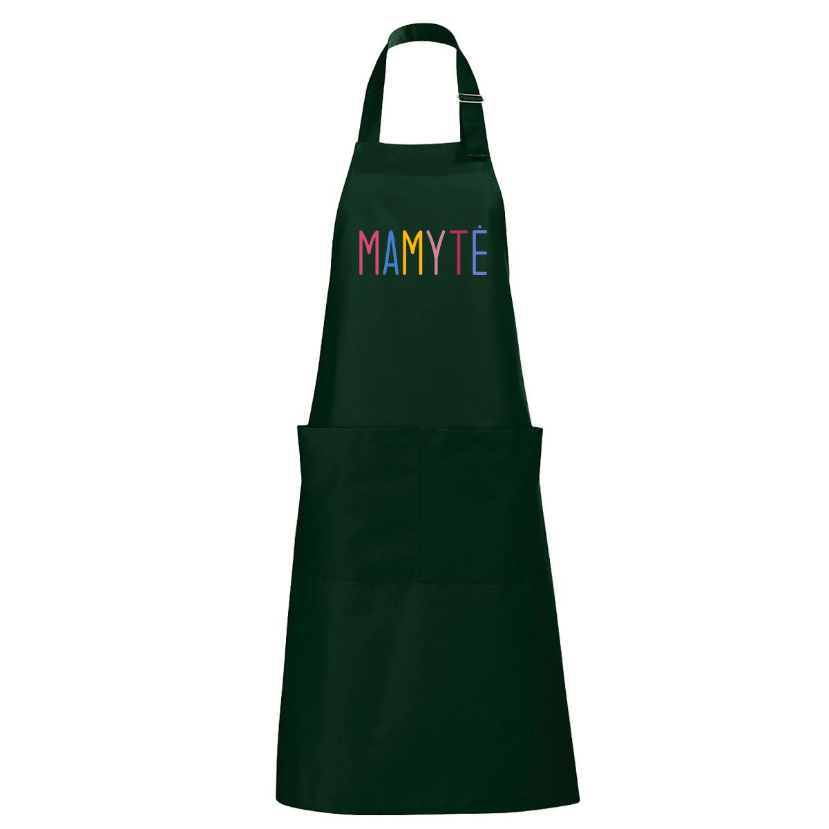 Tamsiai žalia ilga prijuostė "Mamytė"