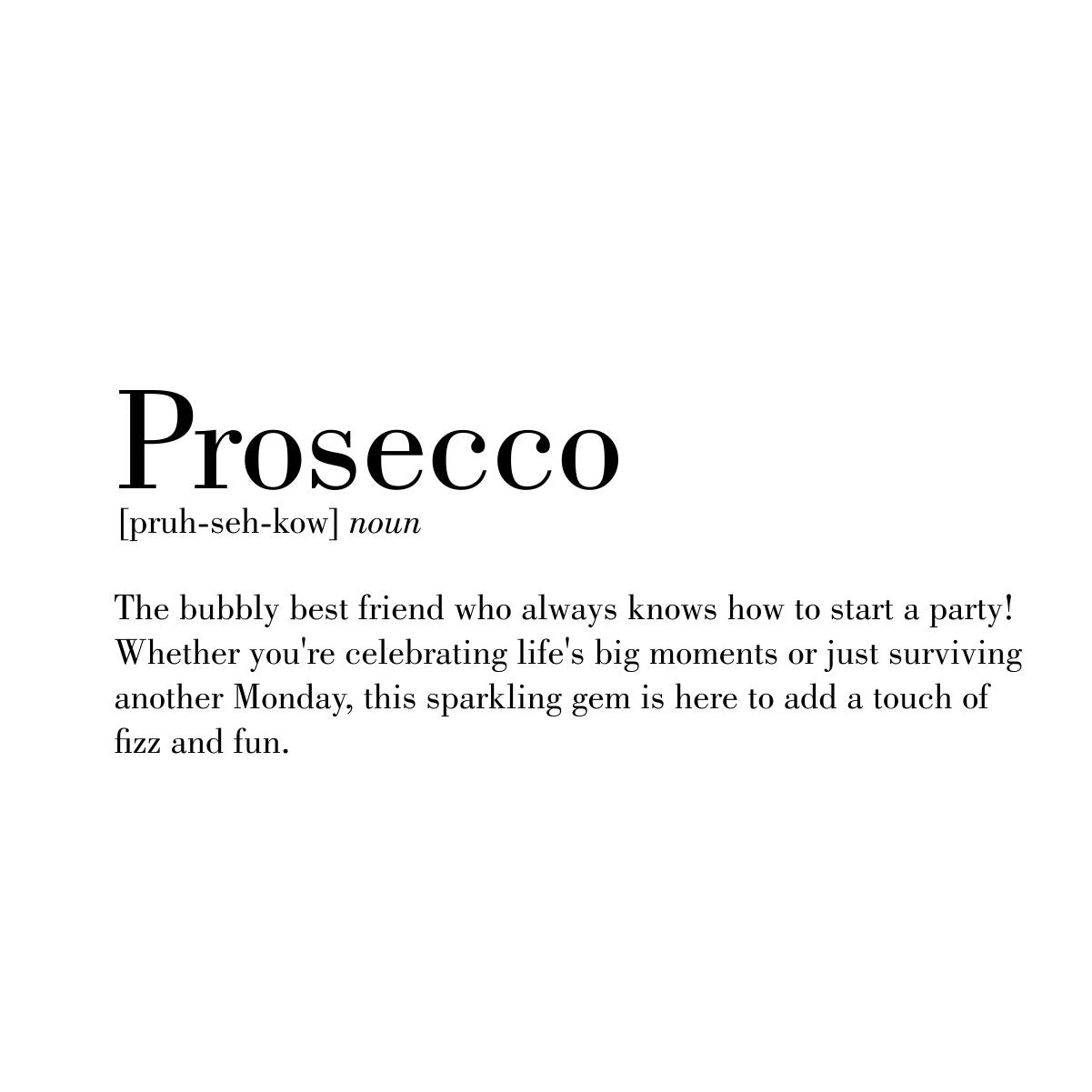 Balti UNISEX marškinėliai "Prosecco"