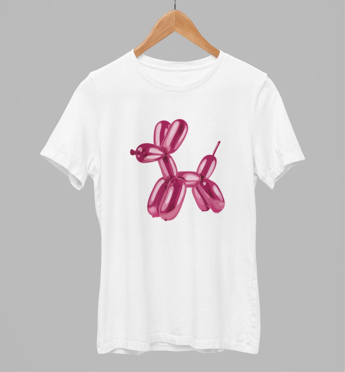 Balti UNISEX kalėdiniai marškinėliai "Pripūstas šuniukas" (M dydis) JUODOJO PENKTADIENIO pasiūlymas!