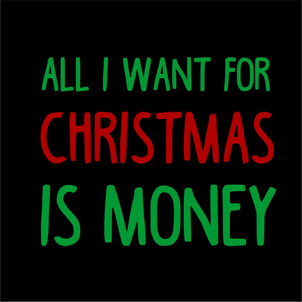 Juodas UNISEX džemperis be gobtuvo "All I want for Christmas"