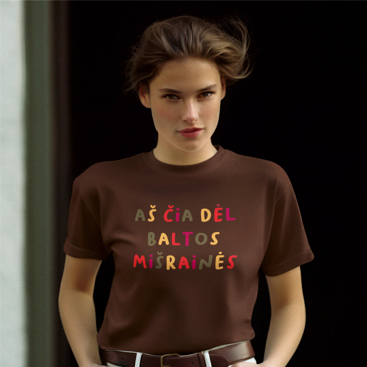 Rudi kalėdiniai UNISEX marškinėliai "Aš čia dėl baltos mišrainės"