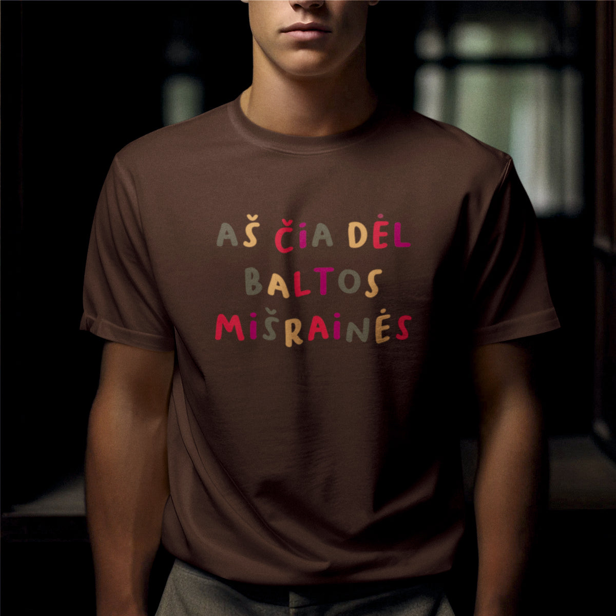 Rudi kalėdiniai UNISEX marškinėliai "Aš čia dėl baltos mišrainės"