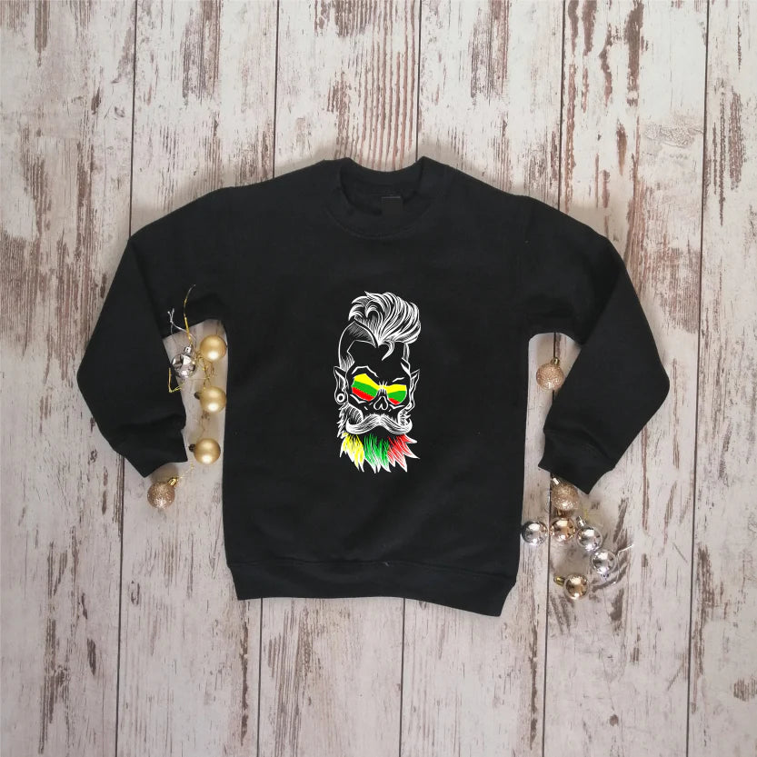 Vaikiškas juodas džemperis "Barzda" (10 metų vaikui)  ŠIURPNAČIO PASIŪLYMAS. Greitas išsiuntimas!