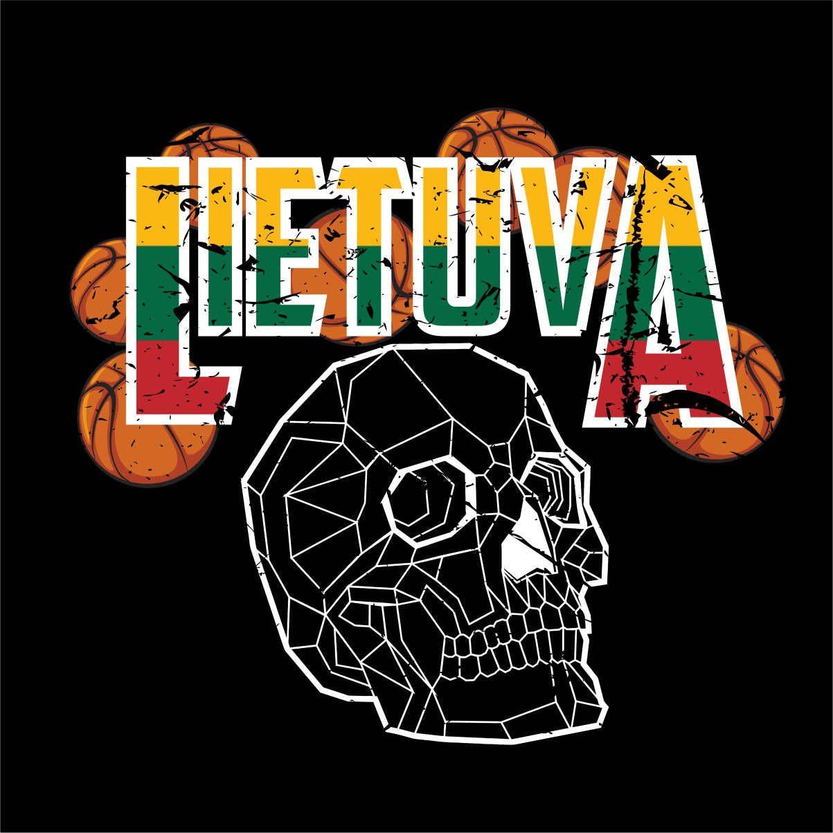Juodas UNISEX džemperis be gobtuvo "Lietuvos krepšinis"