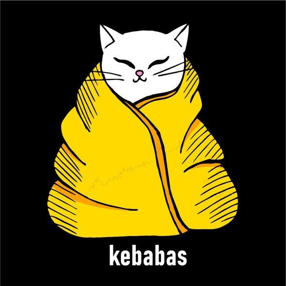 Juodas UNISEX džemperis be gobtuvo "Kebabas"
