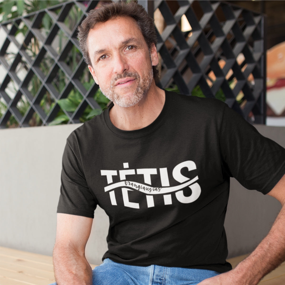 Juodi marškinėliai tėčiui "Brangiausias tėtis"