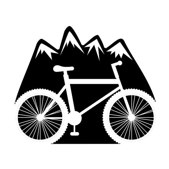 Balti UNISEX marškinėliai "Kalnuose su dviračiu“