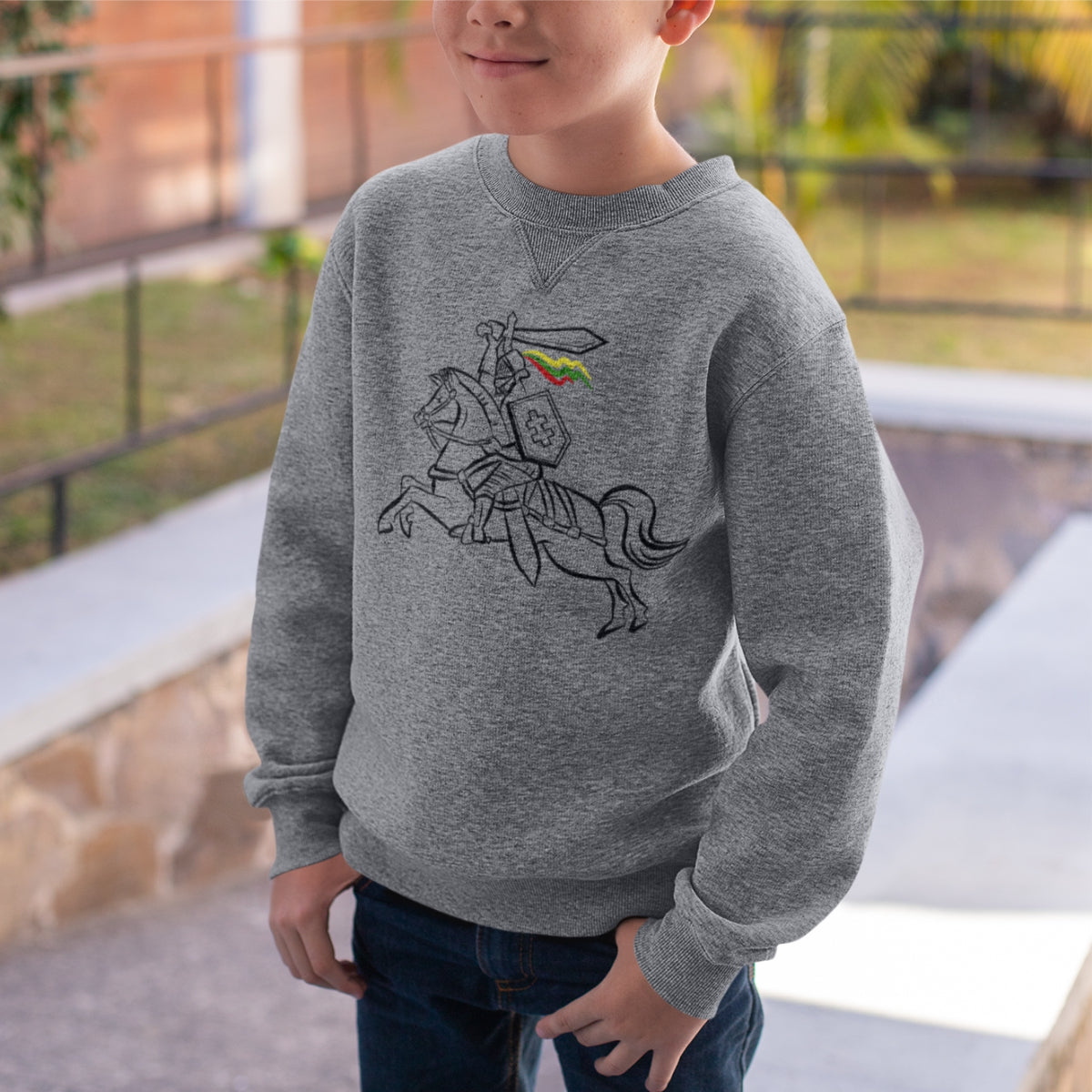 Vaikiškas pilkas džemperis "Lietuvos Vytis"