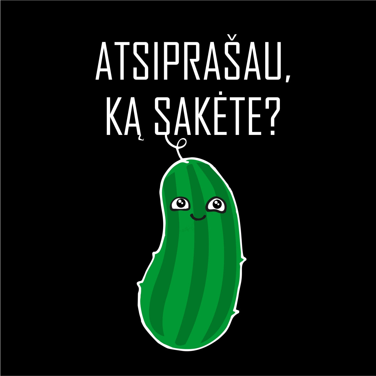 Juodas UNISEX džemperis be gobtuvo "Atsiprašau, ką sakėte?"