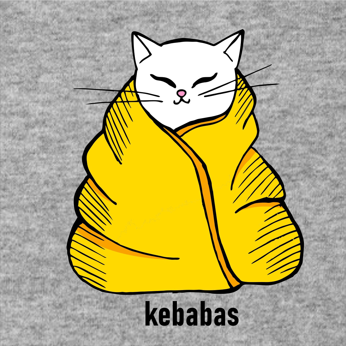 Pilkas melanžinis UNISEX džemperis be gobtuvo "Kebabas"
