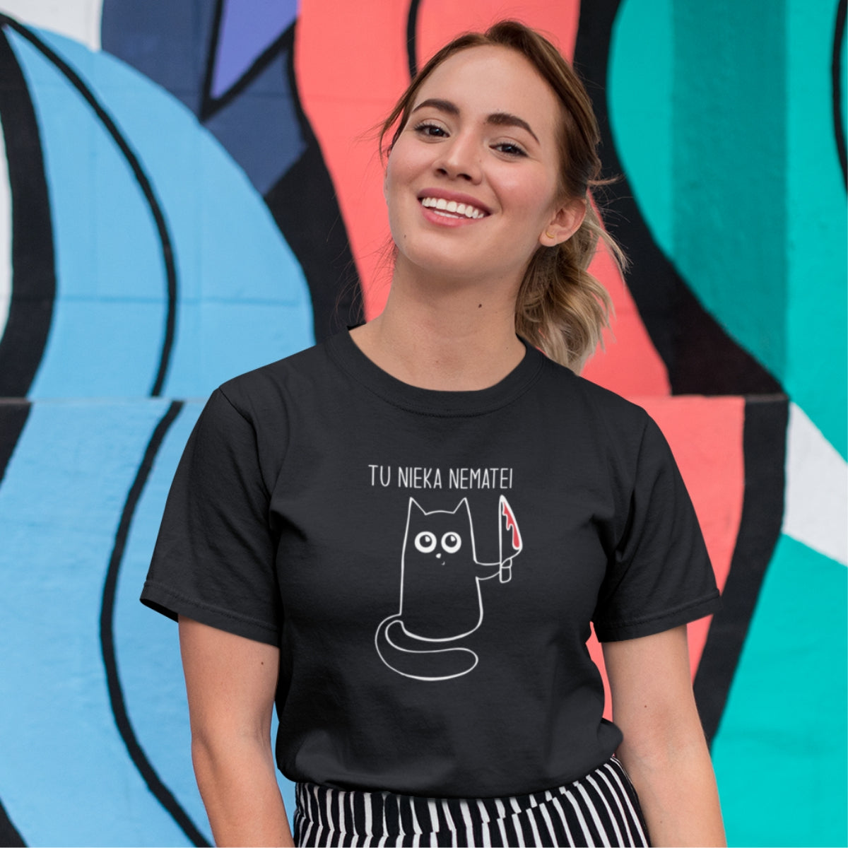 Juodi UNISEX marškinėliai "Tu nieka nematei"