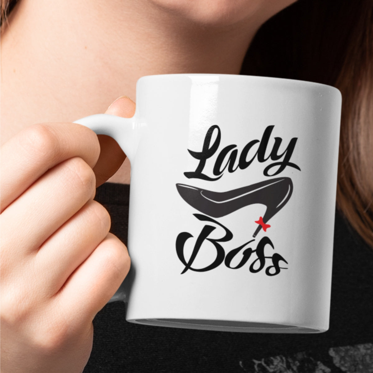 Puodelis su spauda "Lady Boss Batelis"