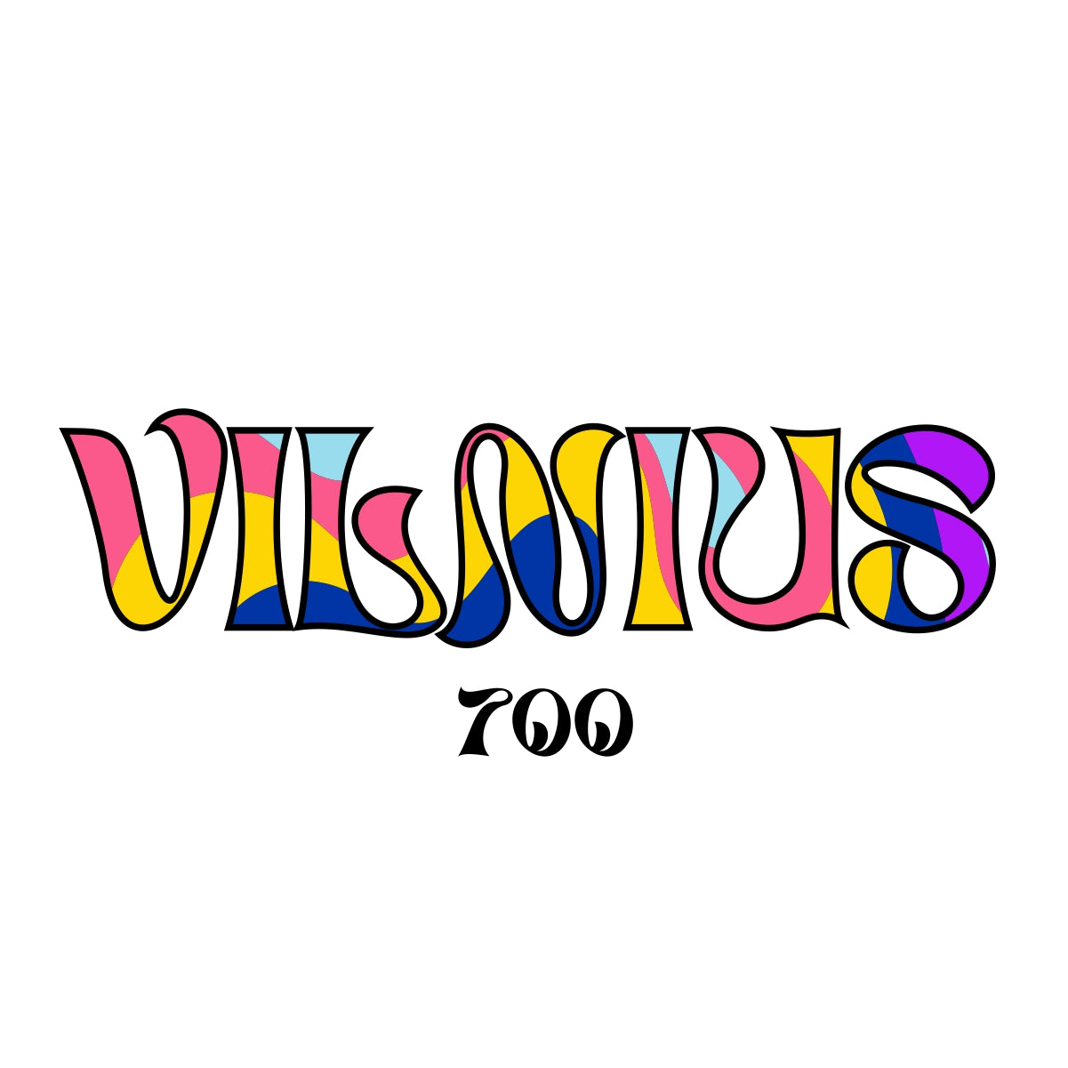 Balti UNISEX marškinėliai "Vilnius 700 spalvose“