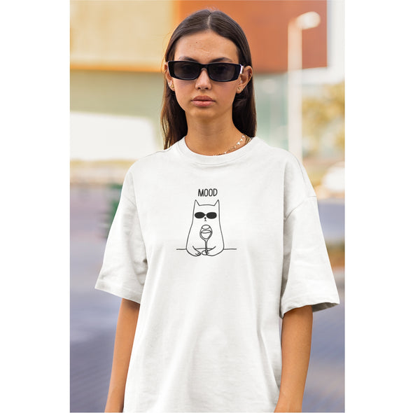 Balti UNISEX marškinėliai "Mood"