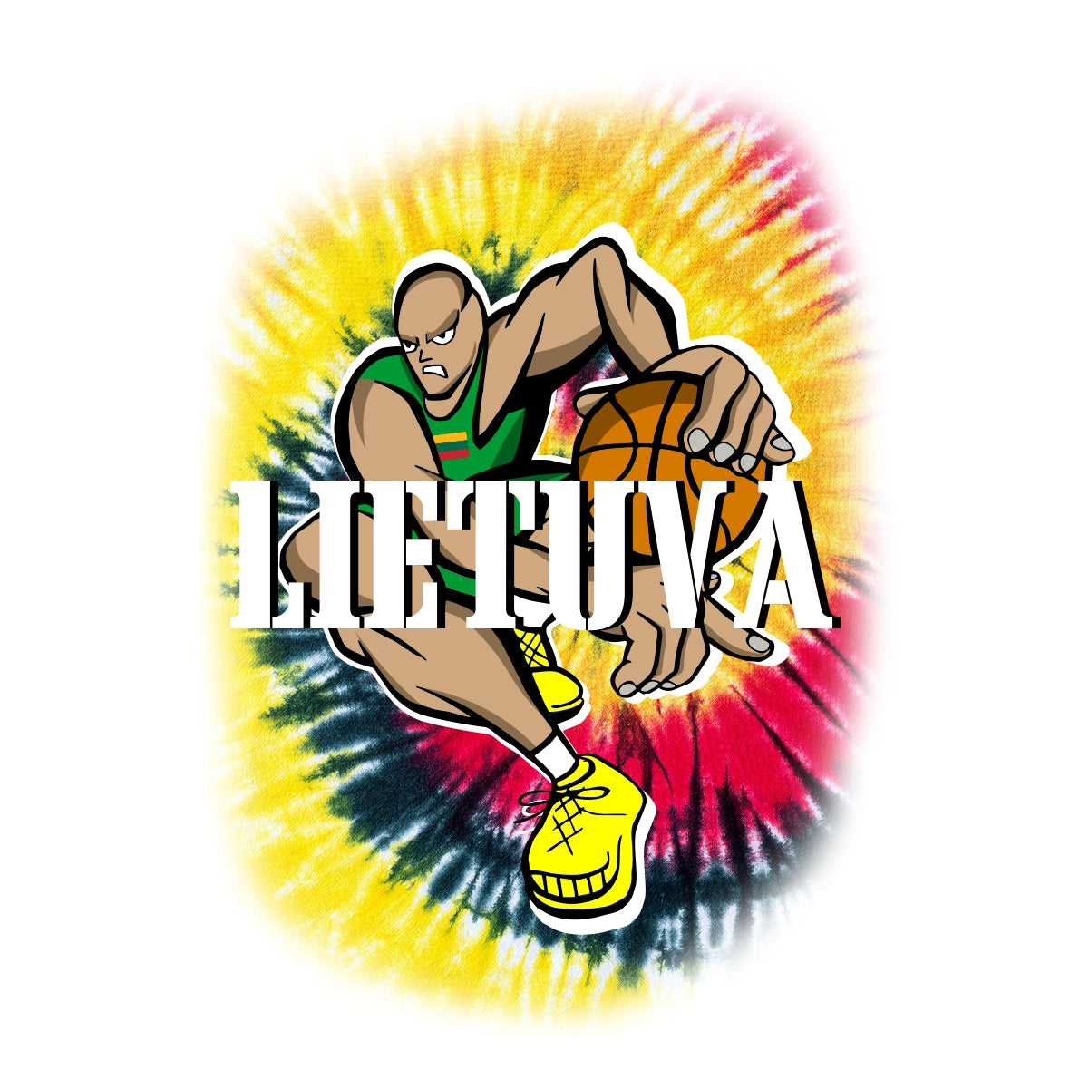 Balti UNISEX marškinėliai "Lietuvos jėga batika"