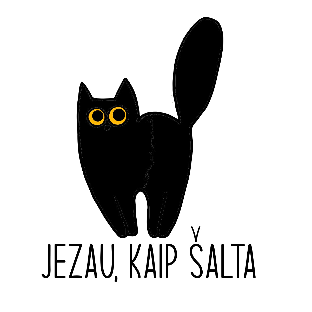 Puodelis su spauda "Jezau, kaip šalta"