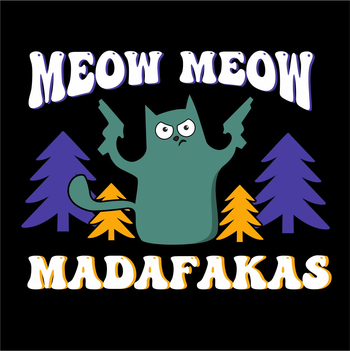 Juodi UNISEX marškinėliai "Naujas Meow meow"