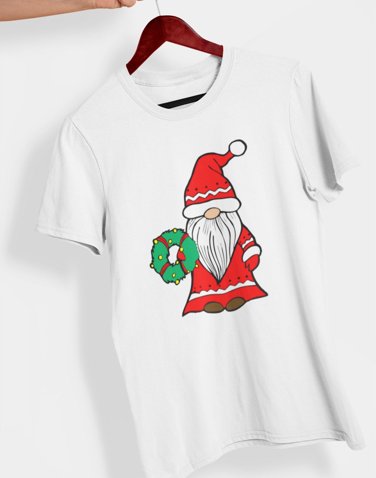 Balti unisex marškinėliai "Nykštukas su vainiku"