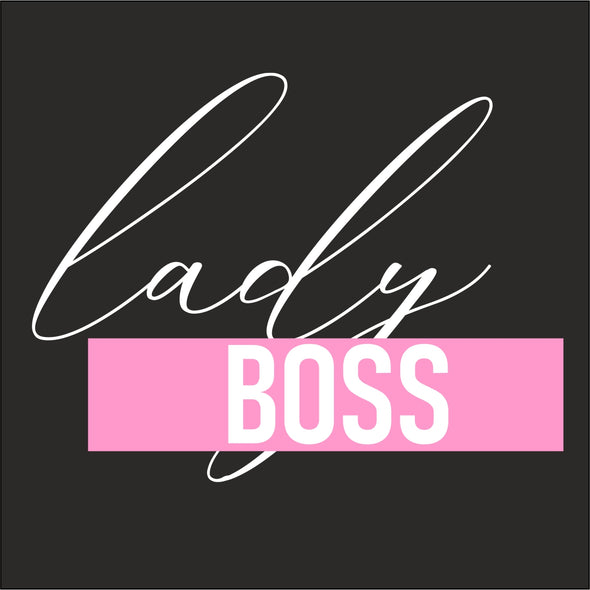 Juodas džemperis be kapišono "Lady boss"