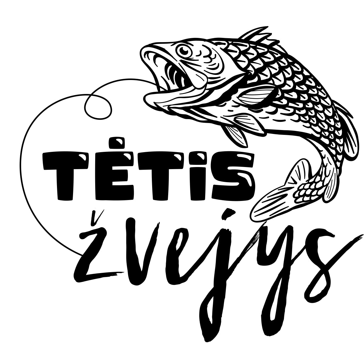 Balti marškinėliai tėčiui "Tėtis žvejys"