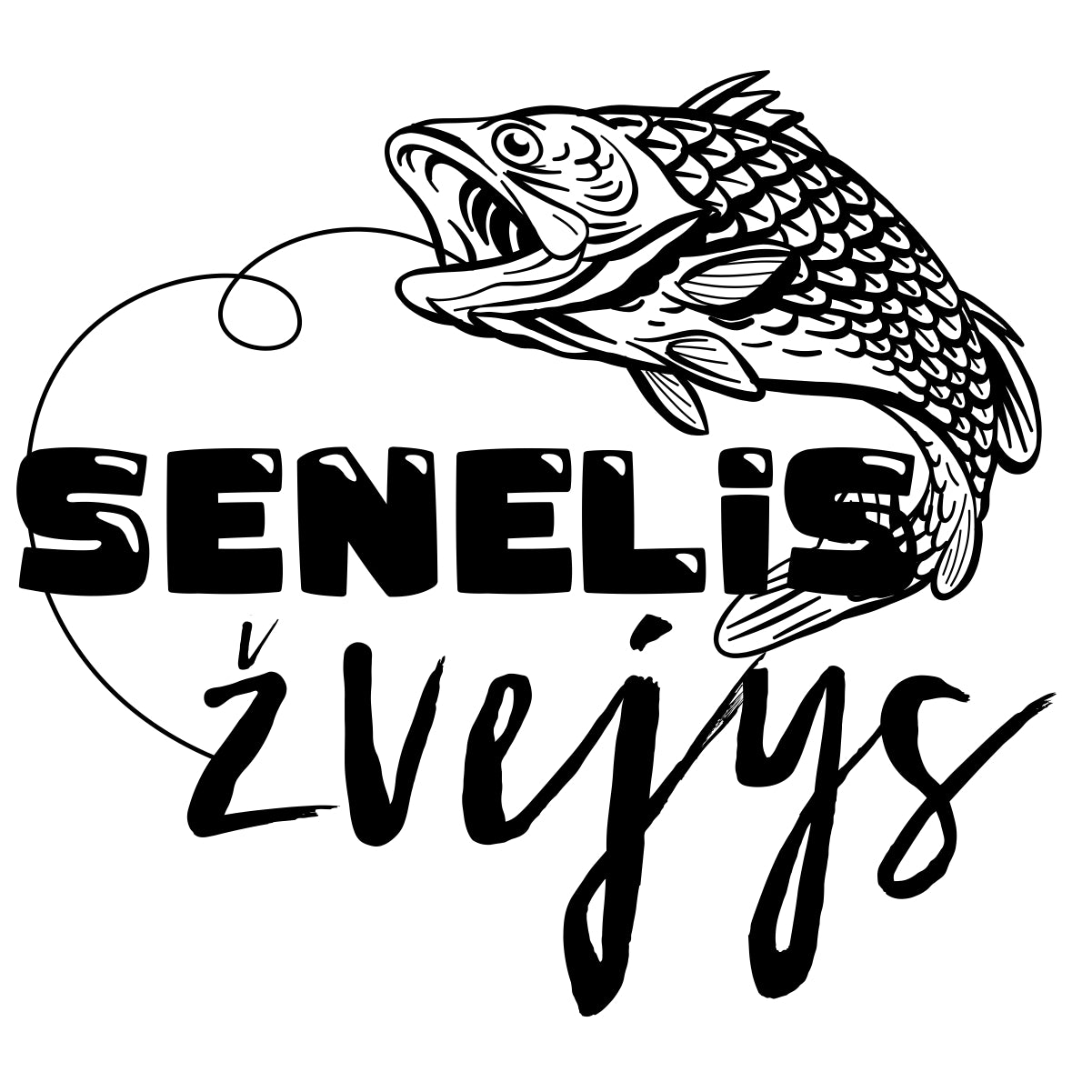 Balti marškinėliai seneliui  "Senelis žvejys"